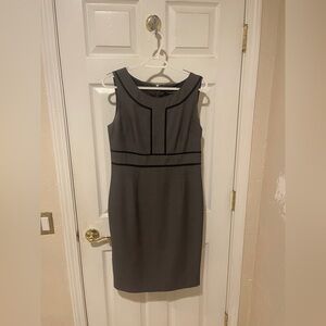 Evan Picone Charcoal Sleeveless Midi Dress